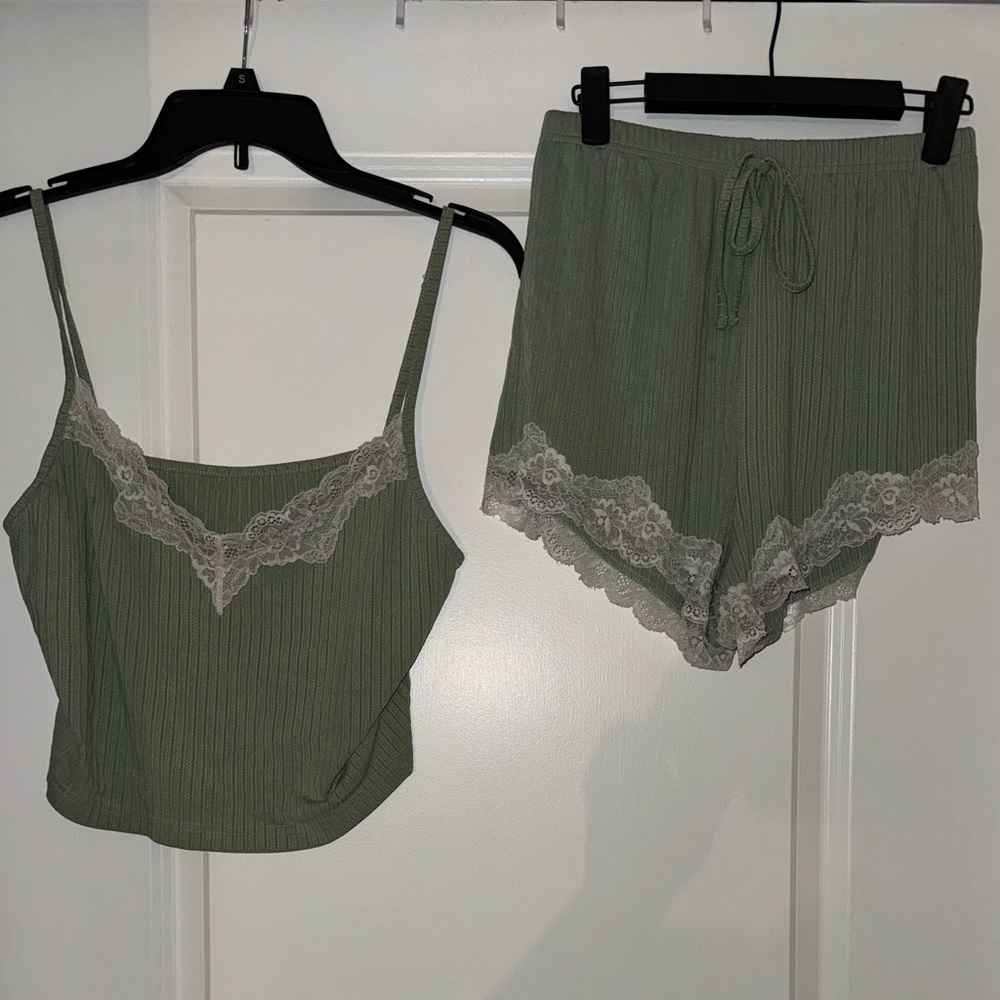 Lace Trim Cami Pajama Set